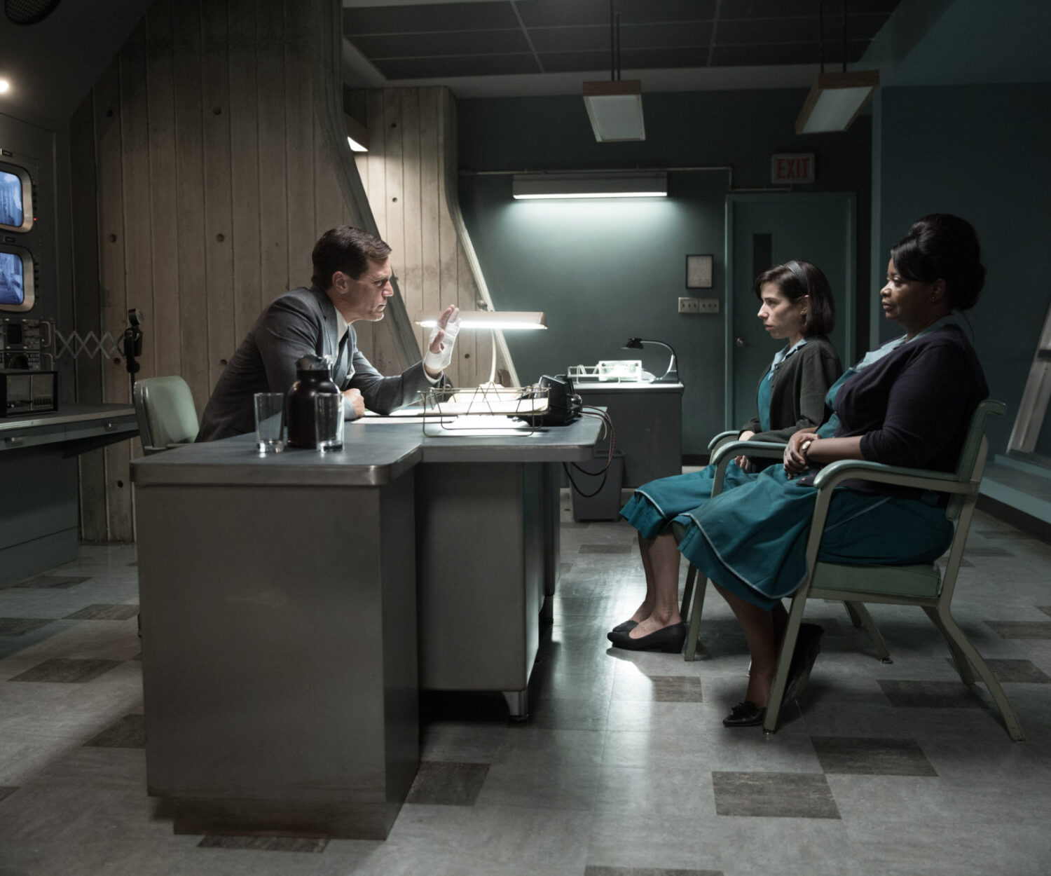 (From L-R) Michael Shannon, Sally Hawkins and Octavia Spencer in the film THE SHAPE OF WATER. Photo by Kerry Hayes. © 2017 Twentieth Century Fox Film Corporation All Rights Reserved